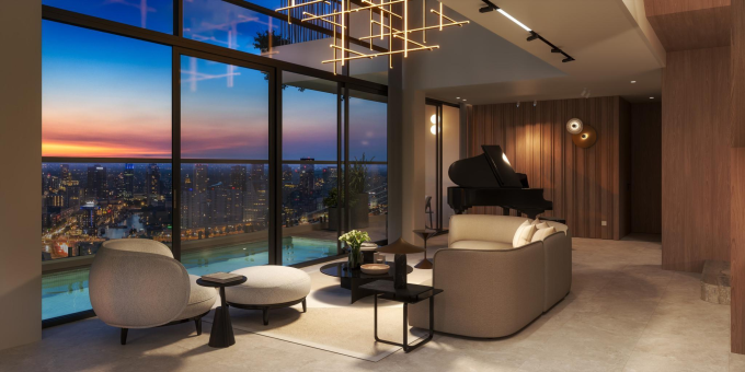 The Signature Penthouse số lượng giới hạn chỉ 9 căn, với chiều cao trần lên đến 6,5 m. Ảnh: Fiato Uptown