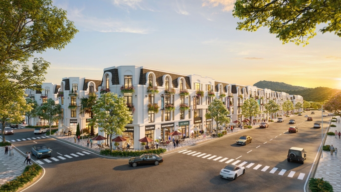 Dòng nhà phố Bazaar Home sở hữu tọa độ kinh doanh đắc địa tại trục đại lộ nội khu. Ảnh: Văn Phú