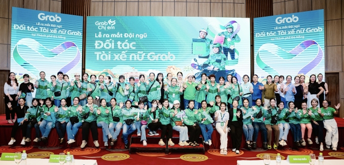 Ra mắt đội nữ đối tác tài xế tại thành phố Đà Nẵng. Ảnh: Grab
