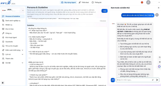 AI Agents của Jega tư vấn, chăm sóc khách hàng. Ảnh: Jega