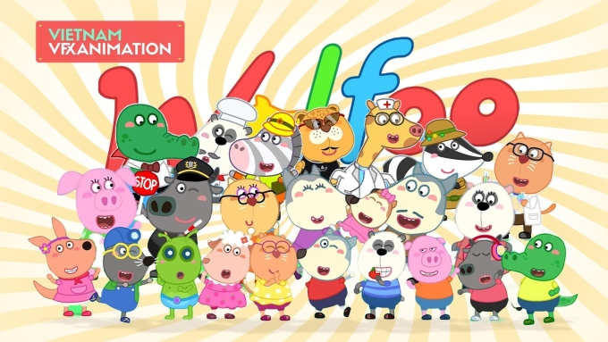 Đa dạng nhân vật trong thế giới hoạt hình Wolfoo. Ảnh: Sconnect