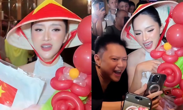 Fan khuấy động không khí cổ vũ Hương Giang tại Miss Universe