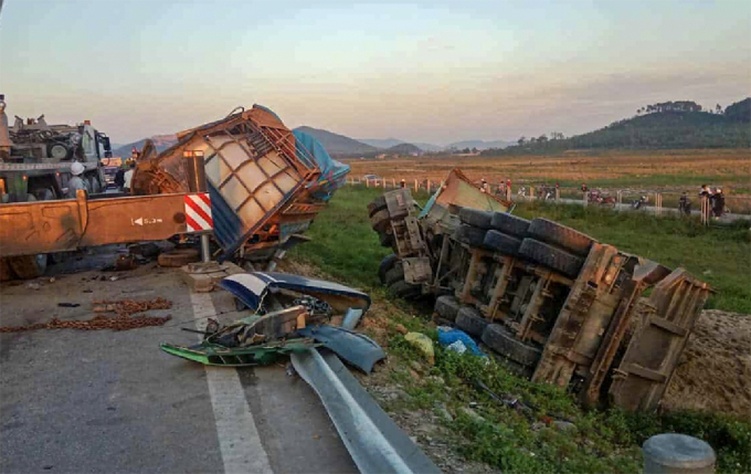 Hiện trường vụ tai nạn. Ảnh: Hùng Lê