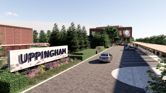 Phối cảnh lối vào trường Uppingham Hưng Yên. Ảnh: Uppingham Vietnam