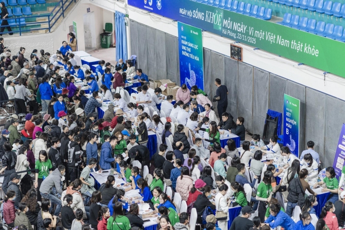 Ngày hội Sống khỏe mỗi ngày 2025 vừa được tổ chức tại Hải Phòng, với hơn 1.000 suất khám bệnh miễn phí cho người dân địa phương. Ảnh: Hiền Hiếu