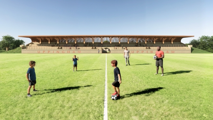 Mô phỏng sân bóng tại Uppingham Hưng Yên. Ảnh: Uppingham Vietnam