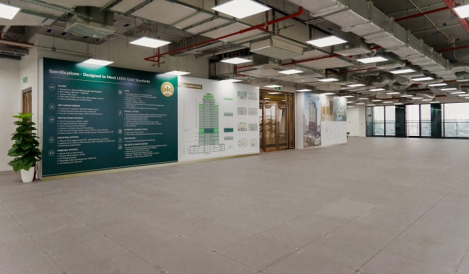 Tầng mẫu Oriental Square by OSI cho phép kiểm chứng thiết kế để vận hành ngay tại Starlake. Ảnh: Savills