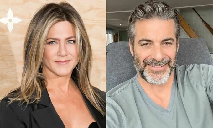 Diễn viên Jennifer Aniston và tác giả Jim Curtis. Ảnh: WireImage/ Instagram Jim Curtis