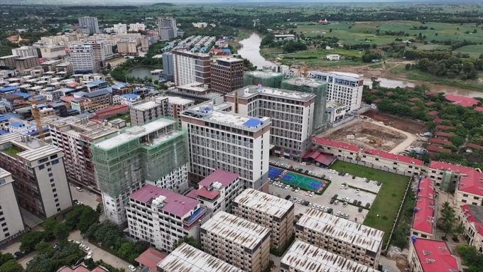 Thành phố Shwe Kokko nhìn từ trên cao. Ảnh: BBC