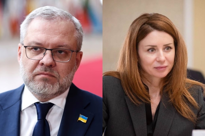 Bộ trưởng Tư pháp Ukraine German Galushchenko (trái) và Bộ trưởng Năng lượng Ukraine Svitlana Grynchuk. Ảnh: AFP, mev.gov.ua