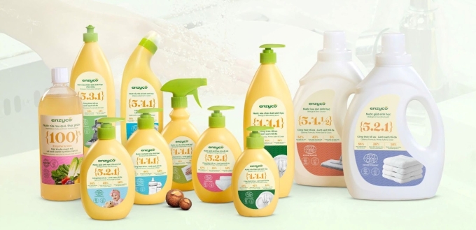 Các sản phẩm tẩy rửa sinh học của Enzyco nằm trong danh sách yêu thích của người tiêu dùng. Ảnh: Enzyco