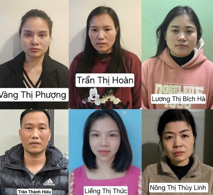 6 bị can trong vụ án. Ảnh: Bộ Công an